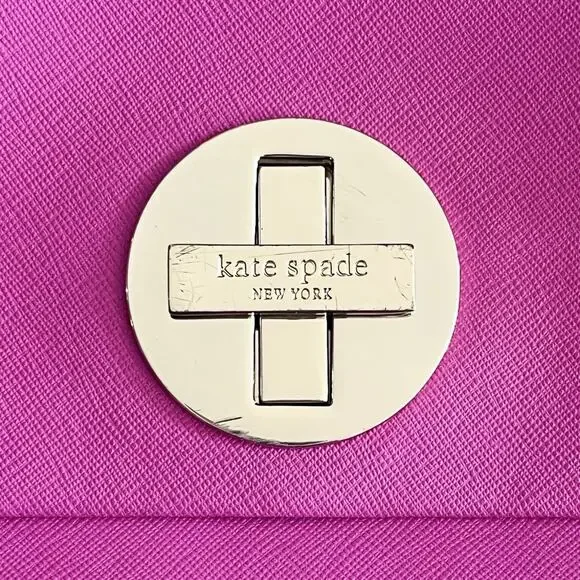 Kate Spade Newbury Lane Sally Crossbody Purse Hot Pink Saffiano Leather - Picture 8 of 11